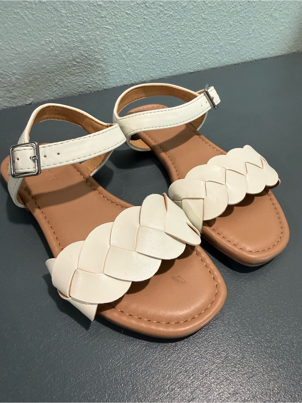 NWOT - Old Navy - Kids White Braided Strap Sandals